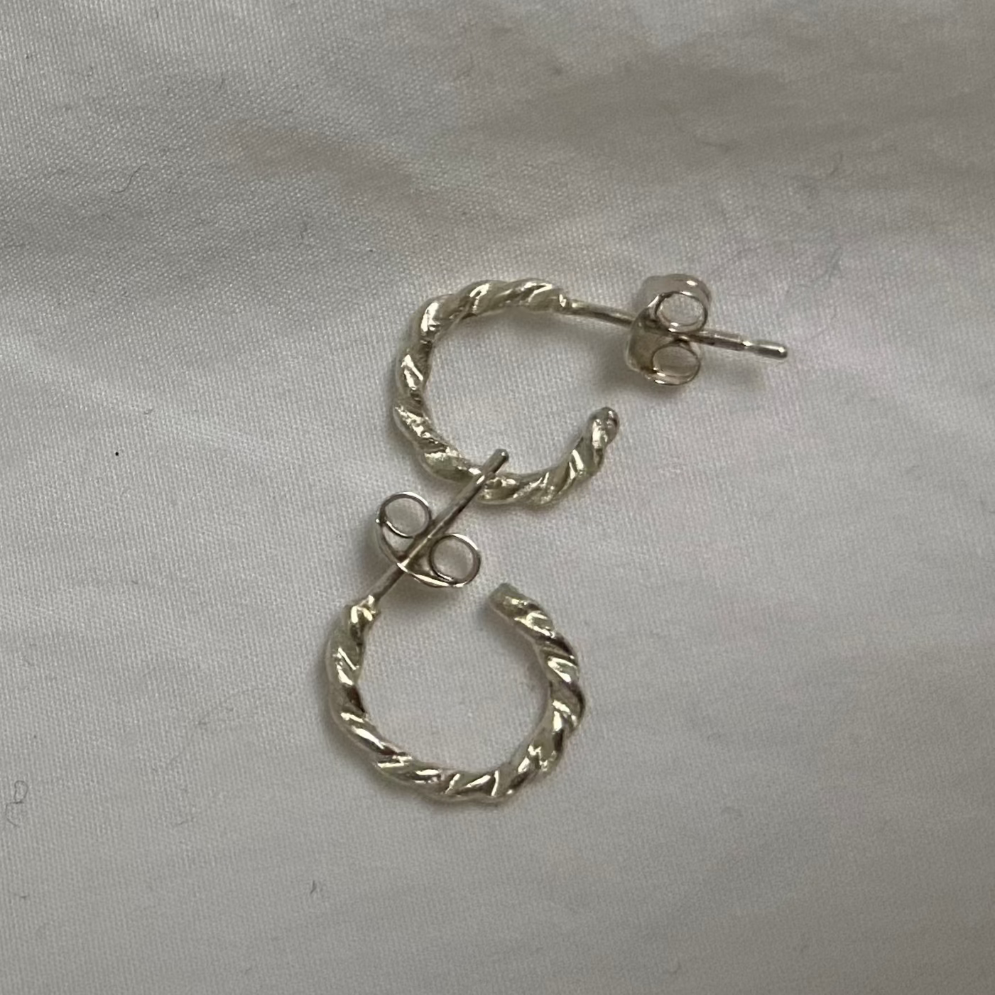 Small Round Twisted Hoop Earrings