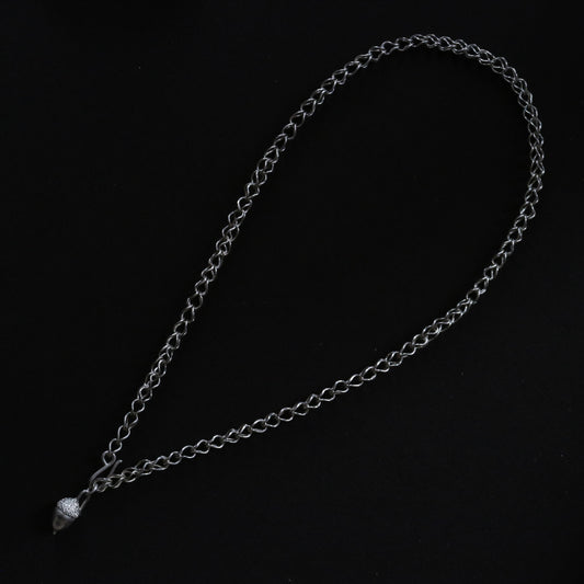 Acorn charm link necklace