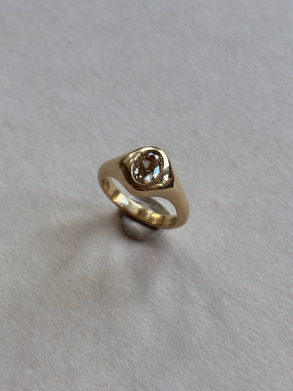 Bespoke yellow diamond and 14ct yellow gold ring