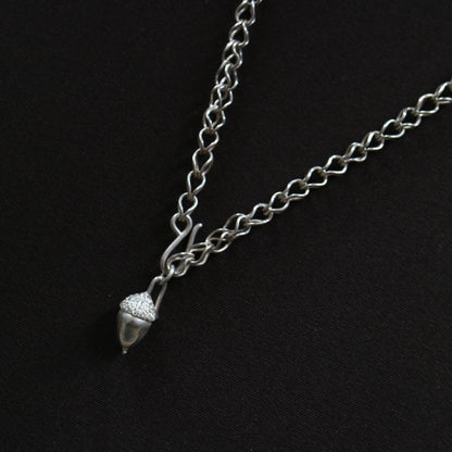 Acorn charm link necklace