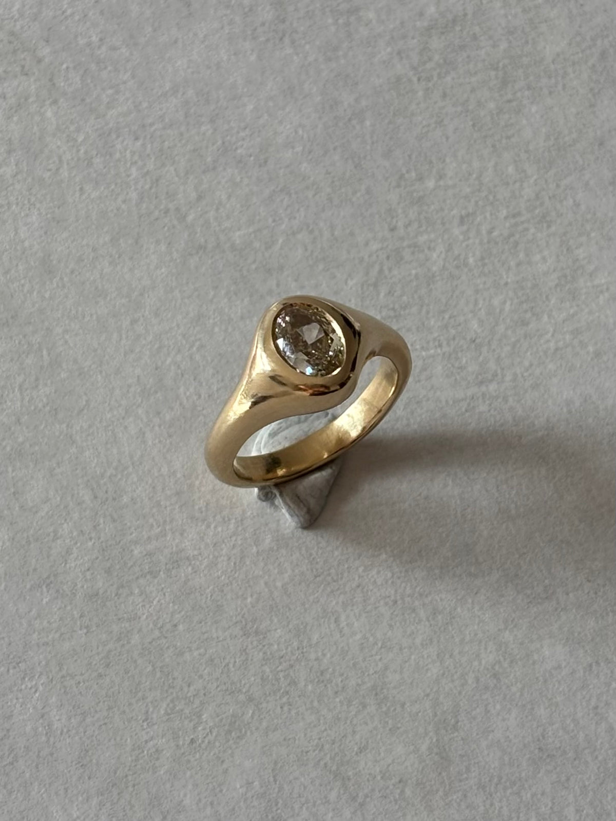 Bespoke yellow diamond and 14ct yellow gold ring