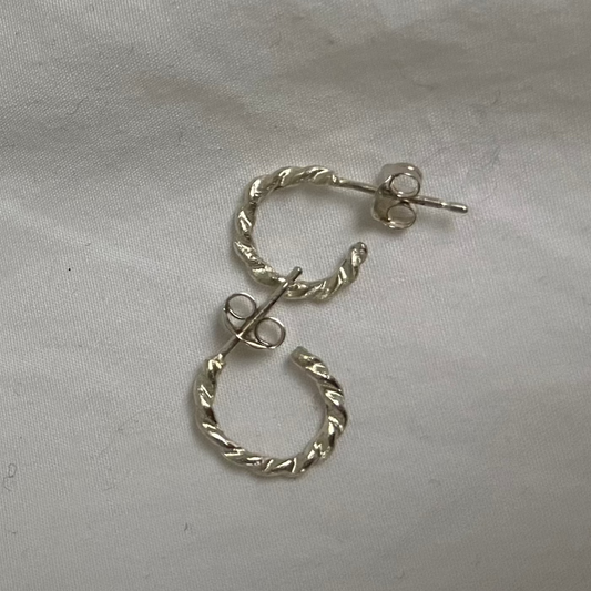 Small Round Twisted Hoop Earrings