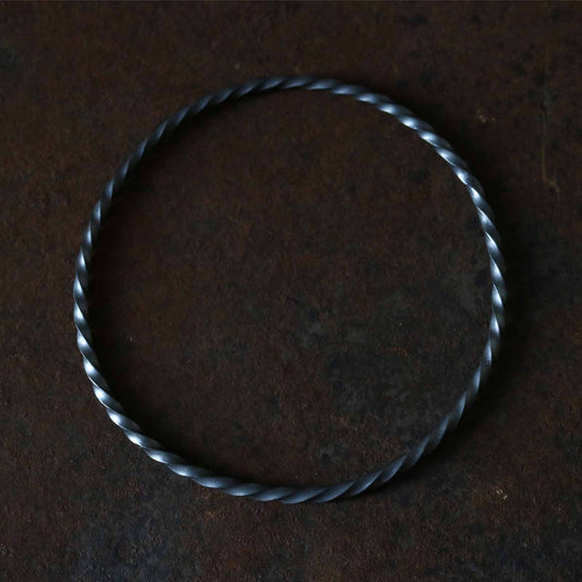 Wide Square Twisted Bangle