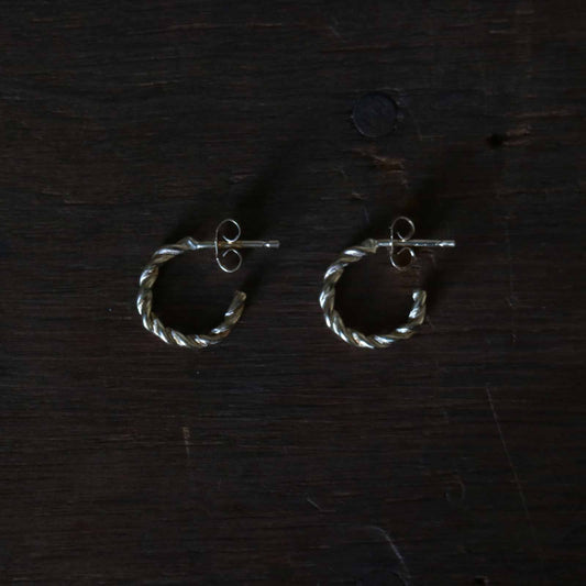 Small Round Twisted Hoop Earrings